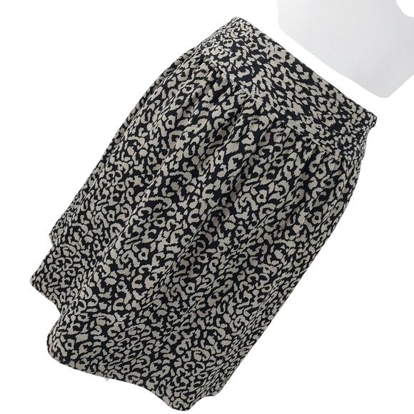 NWOT! ANN TAYLOR LOFT! BLACK AND TAN TAUPE LEOPARD, WIDE WAIST FULL SKIRT! SZ 12 - Picture 8 of 8